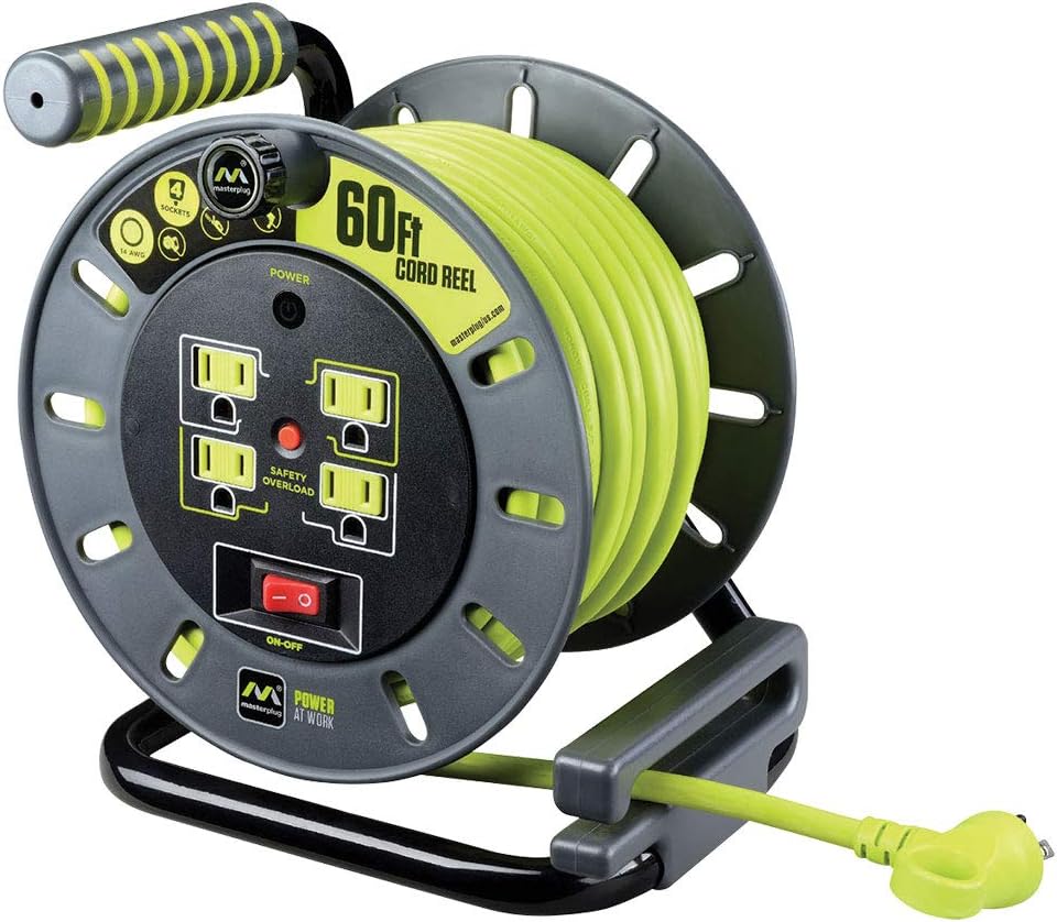 75 Feet 12AWG Power Outlet Cord Reel with USB Charging Ports T32150