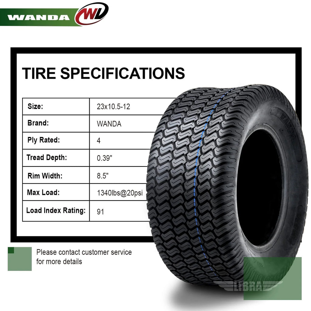 2 New 23x10.5-12 Turf Tires M2653