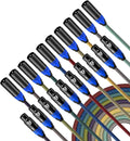 XLR Cable 6ft 10Pack Nylon Braided Microphone Cable V522