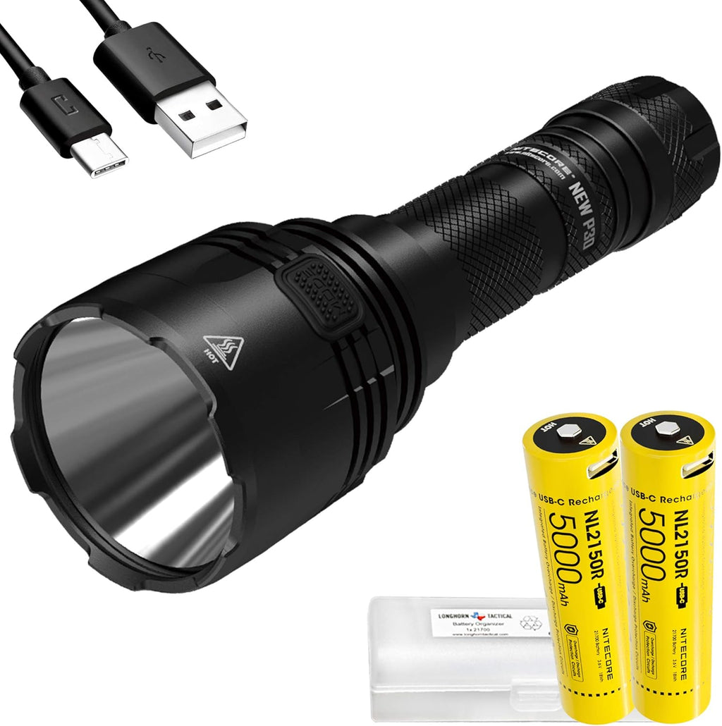1000 Lumen Long Throw Flashlight with 2X 5000mAh USB-C Rechargeable Battery J24884