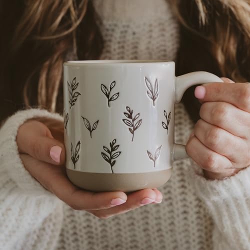 White 14oz Stoneware Christmas Coffee Mug B96544