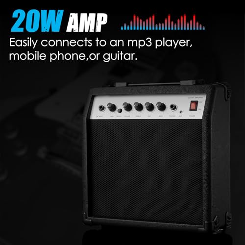 Electric Guitar Beginner Kit with 20W Amp, Solid Body, Mahogany Wood N1280