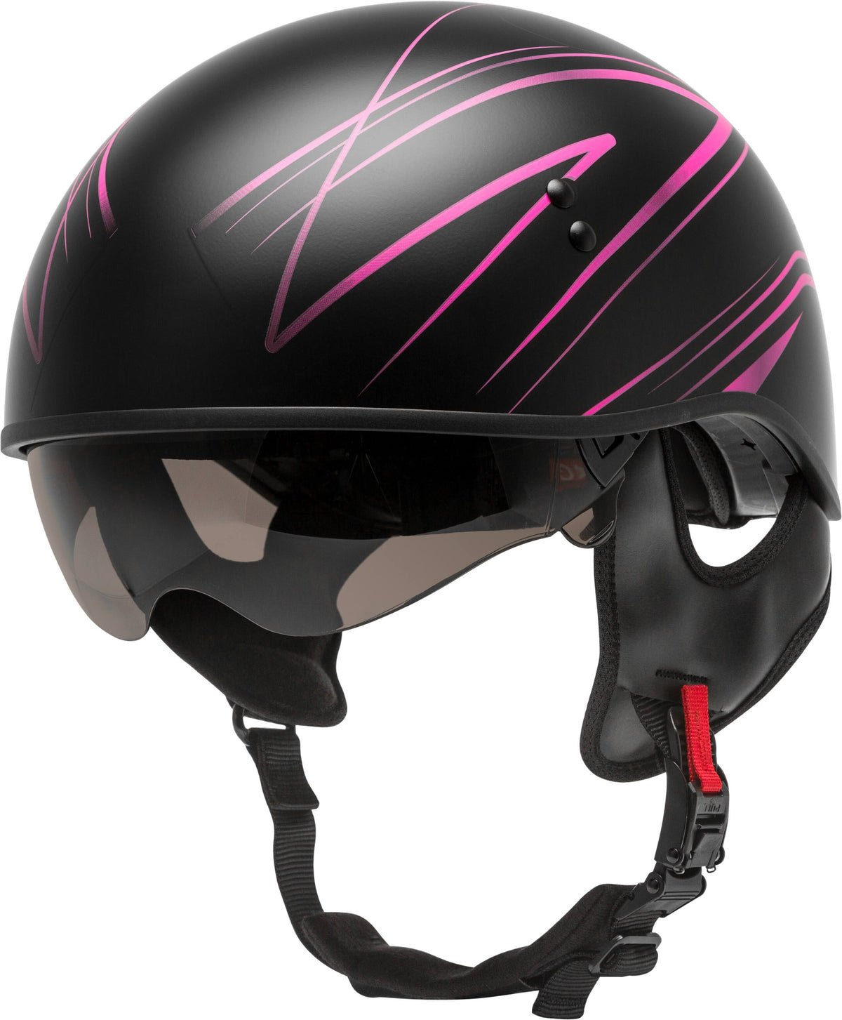 Matte Black/Pink Half Helmet R963