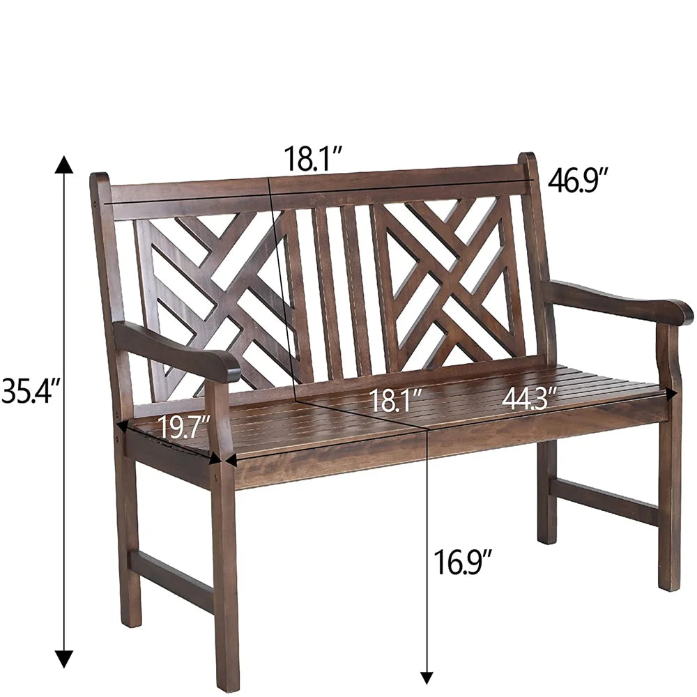Brown Wood Patio Bench O739