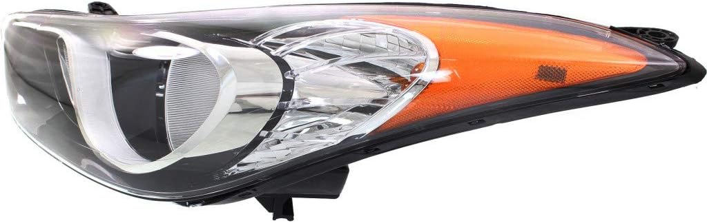 Headlight Assembly Passenger Side with Bulbs Black Housing Z11400