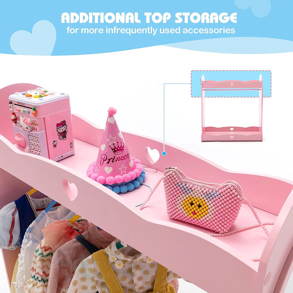 Kids Dress Up Storage Armoire Closet with Mirror U995