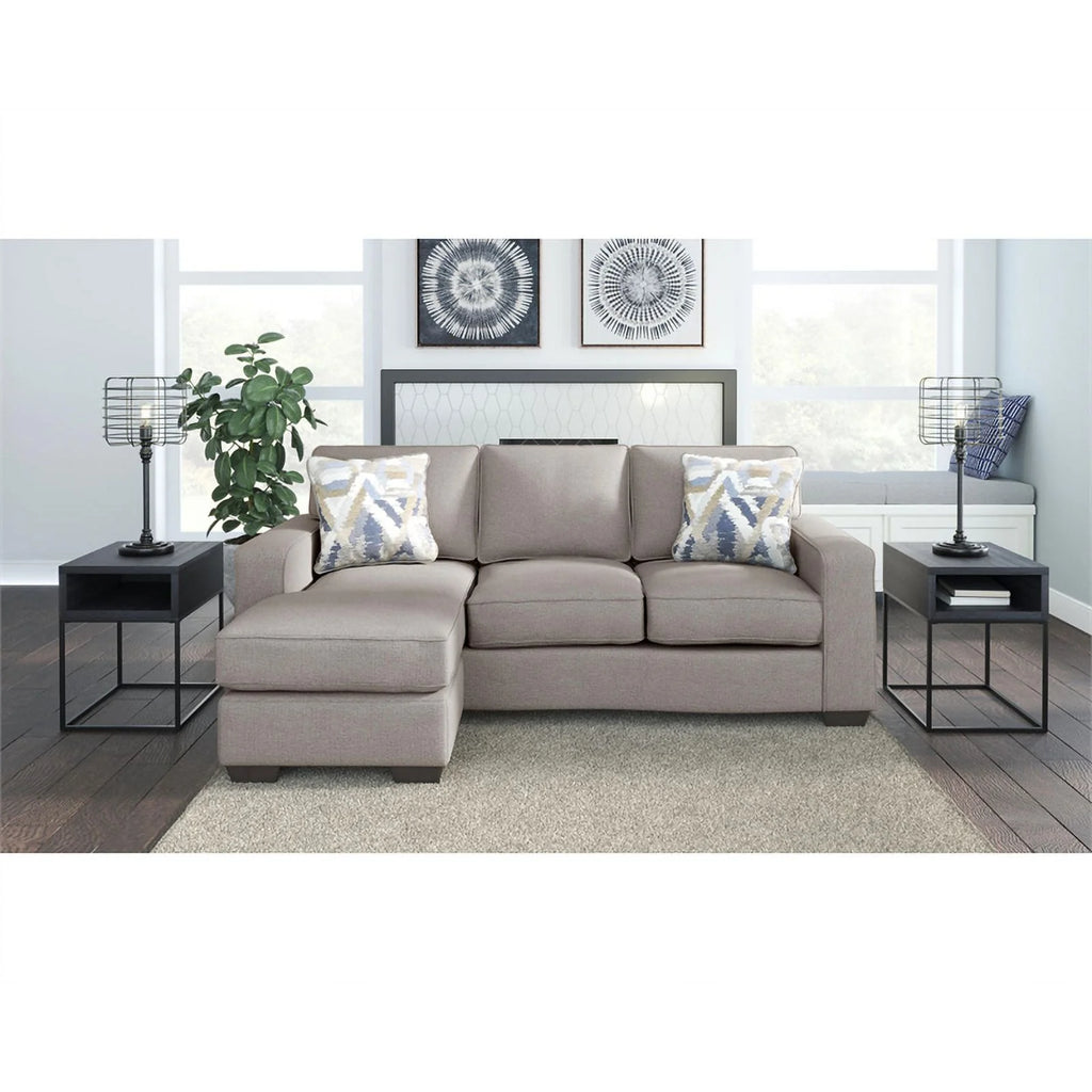 Modern Fabric & Wood Sofa Chaise in Stone Light Gray I347707