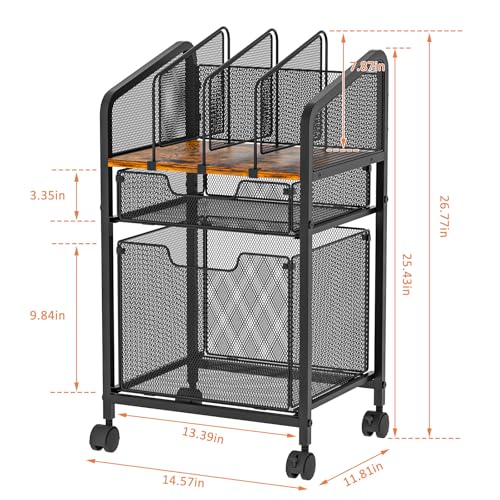 White Rolling File Cabinet with Adjustable Dividers R2688