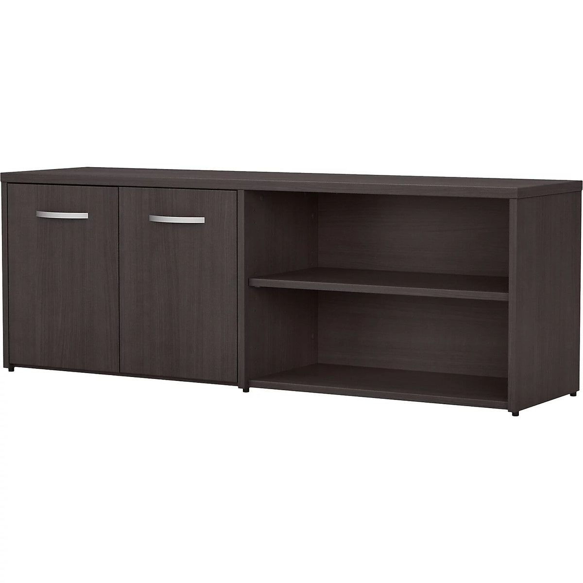 Storm Gray Storage Cabinet with Doors and Shelves M762