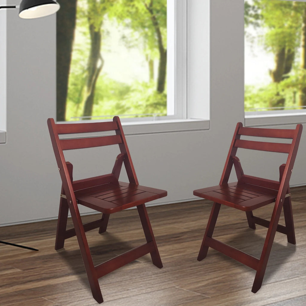 Wood Folding Chair Set of 2 W741