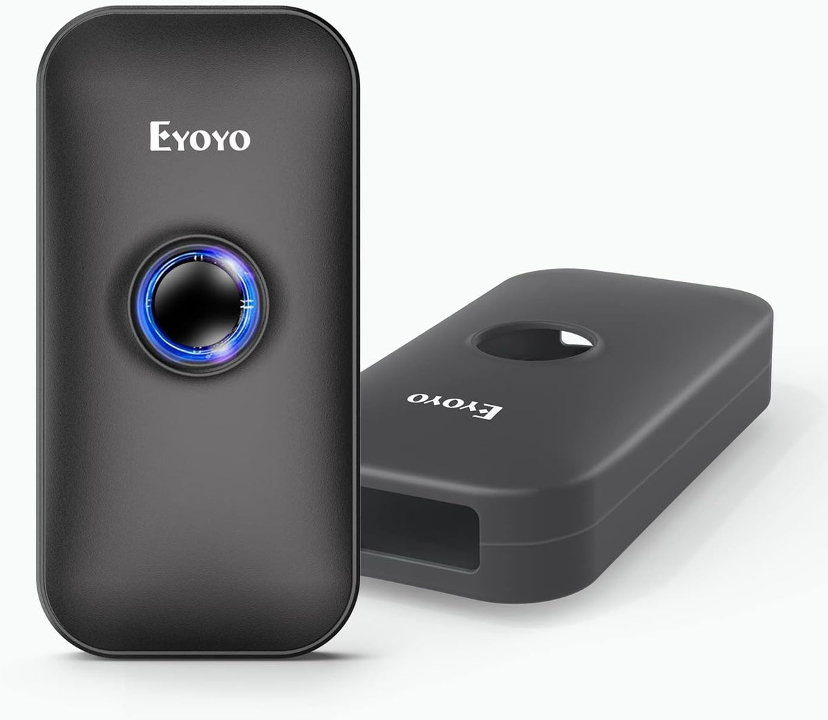 Mini Bluetooth Barcode Scanner with Case, 3-in-1 Bluetooth & USB Wired & 2.4G Wireless, Black, Pack of 2 O660