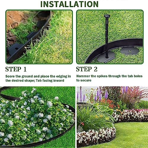 Brown 20Ft Plastic Garden Edging with Ground Stakes D251