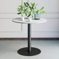 Black/Gold Kitchen Dining Table with Faux Carrara Marble Top I27764