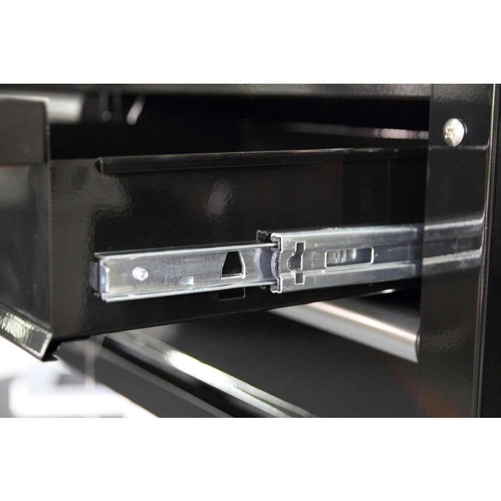 36 in. 3-Drawer Rolling Tool Cabinet Cart with Wood Top Black E241029