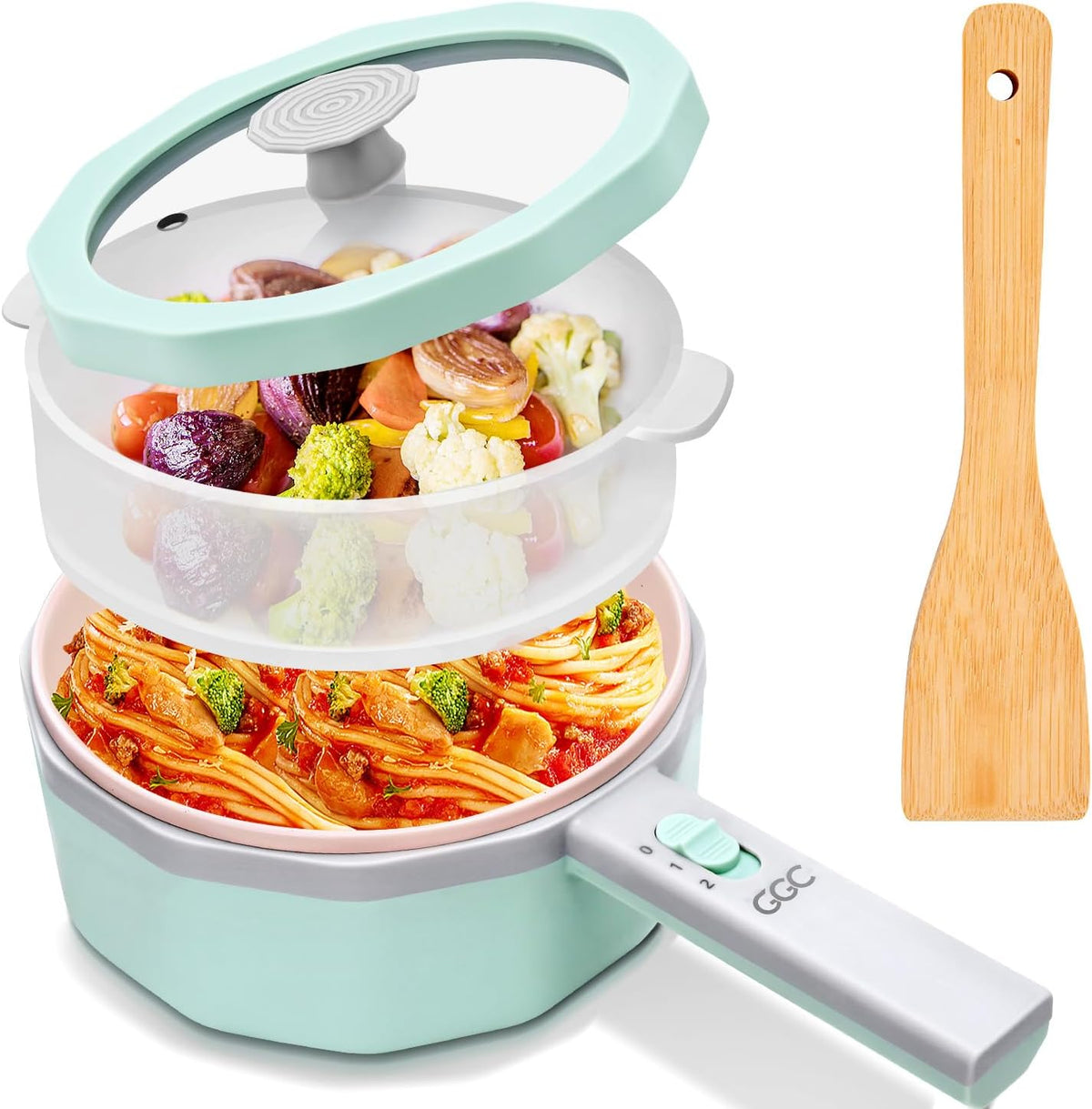 1.5L Non-stick Electric Hot Pot with Steamer M8845