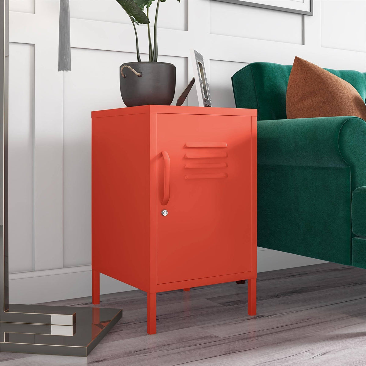Blue Metal Locker End Table K183897