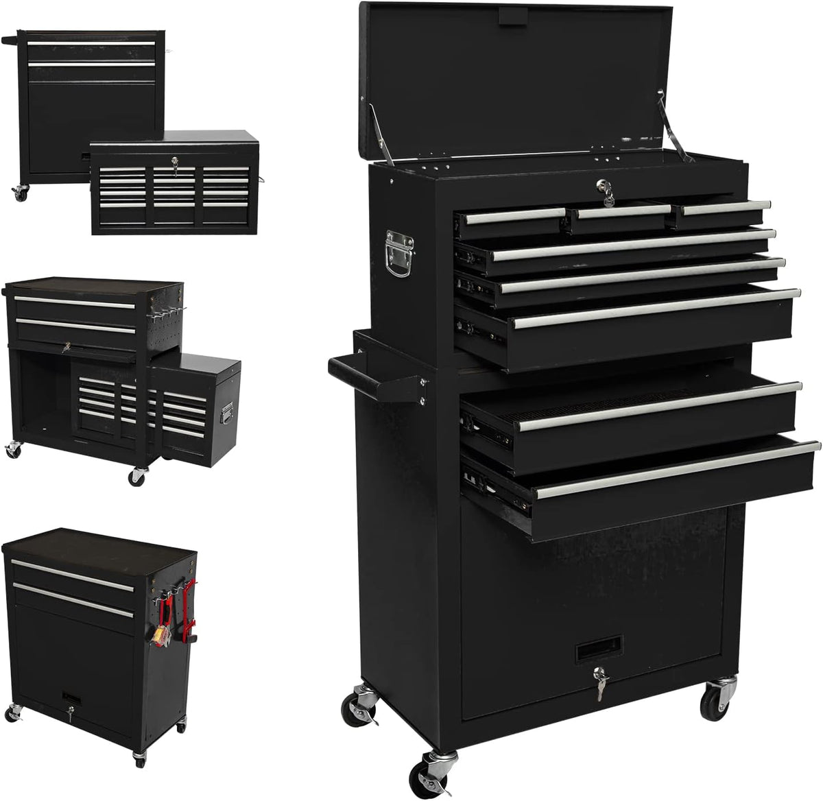 8 Drawer Rolling Tool Chest with Wheels Q294204
