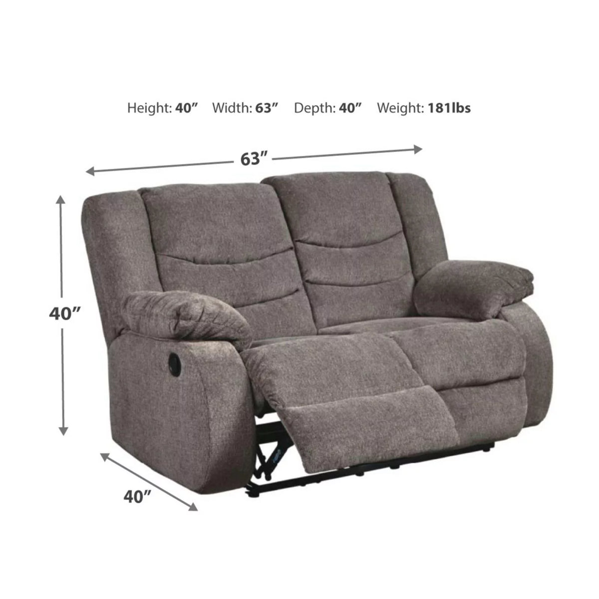 Mocha Reclining Loveseat T202