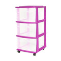 3-Tier Clear Plastic Storage Organizer Cart with Wheels P7534