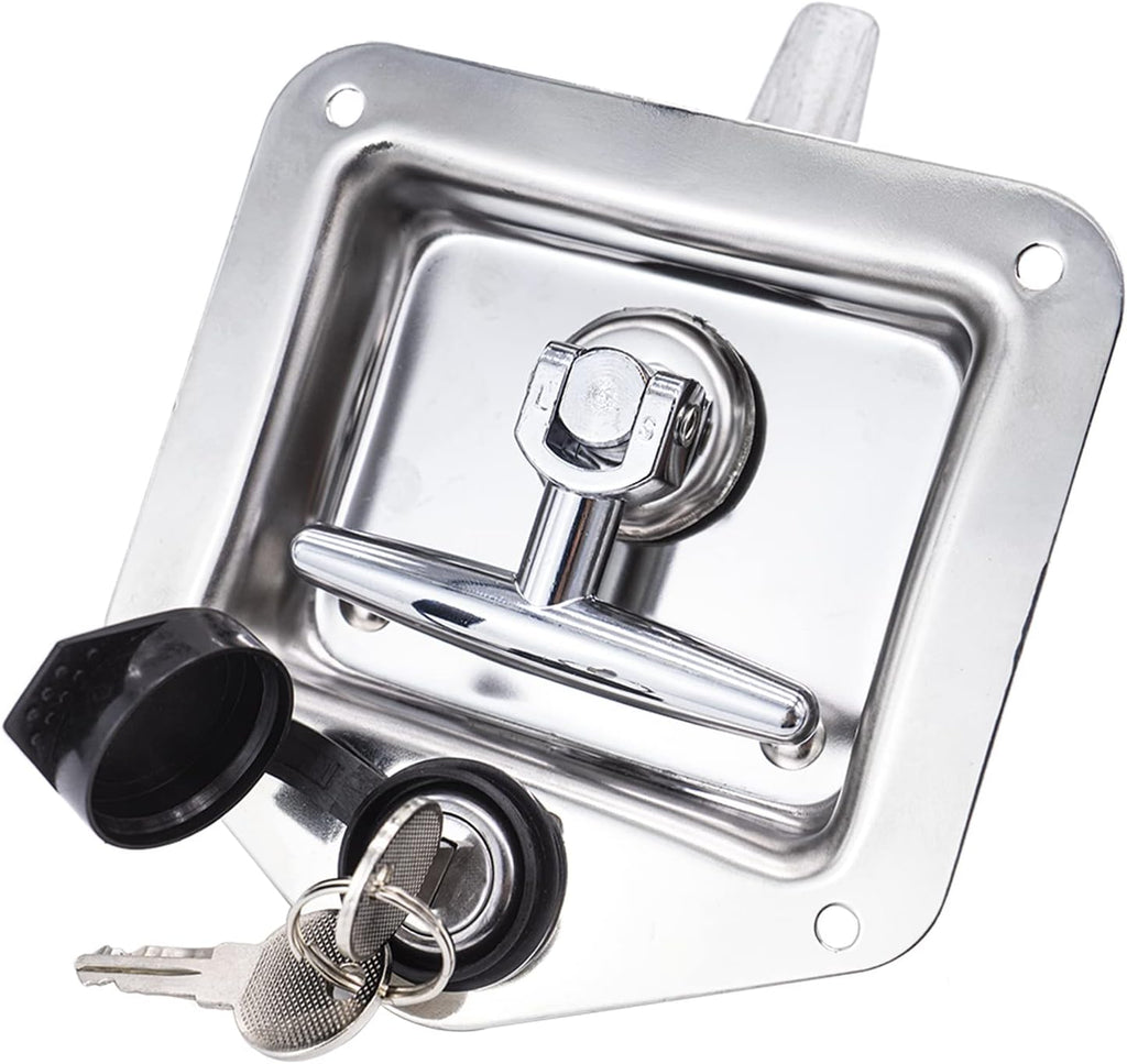 4 Pack Stainless-Steel T Handle Lock with Gasket and Keys D589022