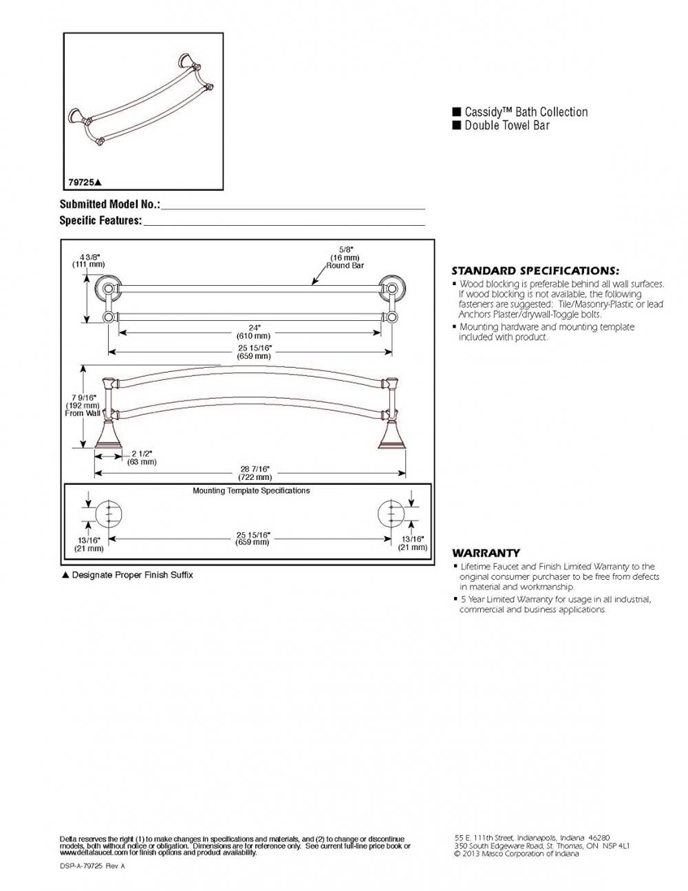 Polished Nickel Double Towel Bar R384863