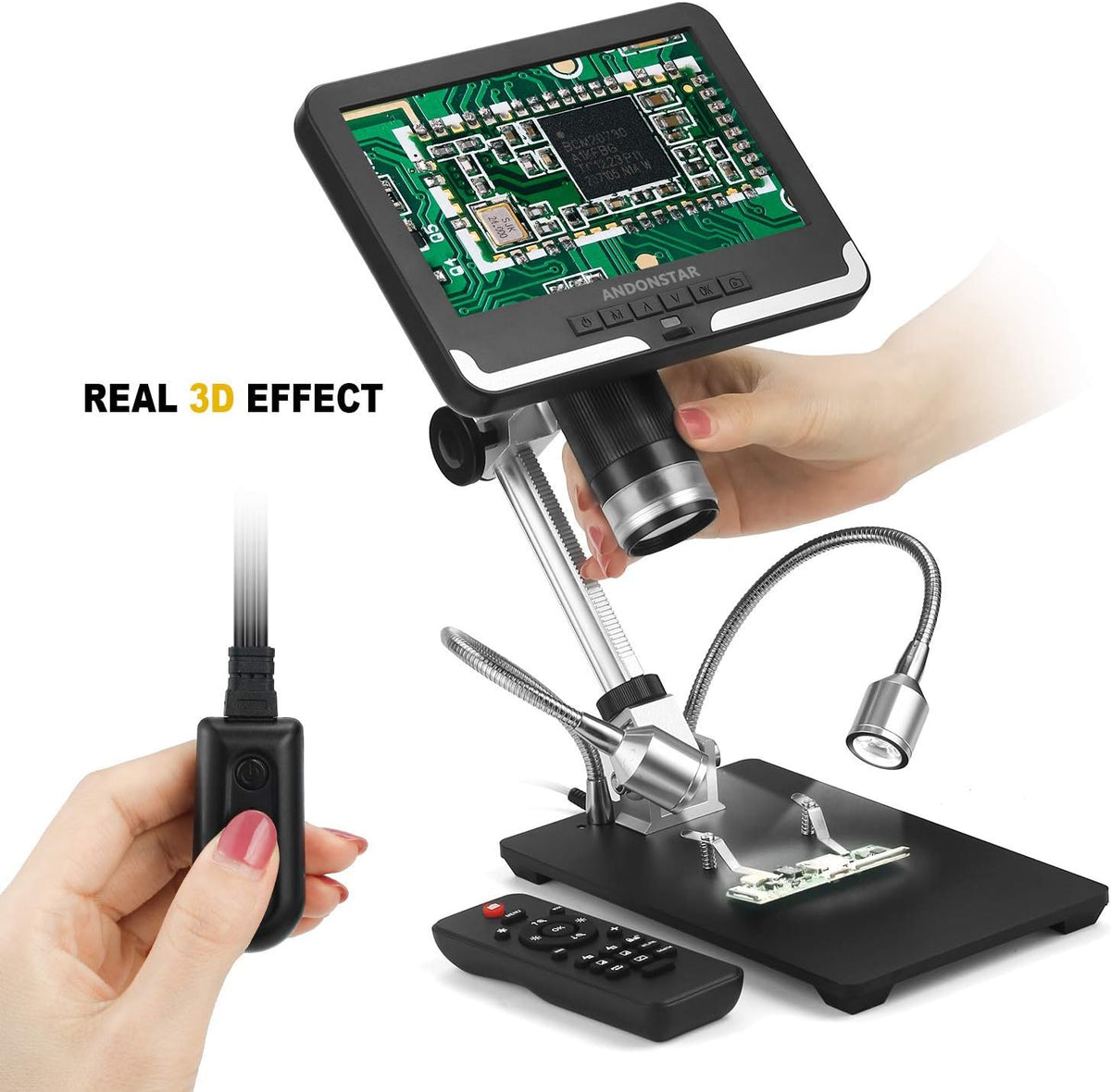 Black 7 inch LCD 1080P Digital Microscope with 200X Magnification A29639