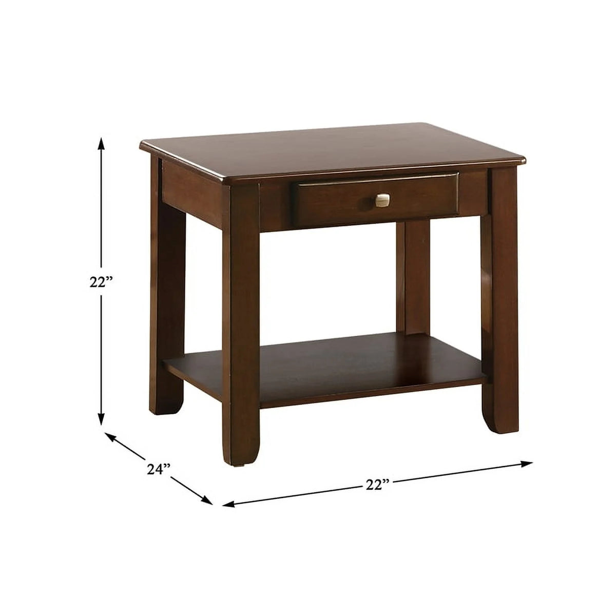 Wood 1 Drawer End Table Set of 2 F960890