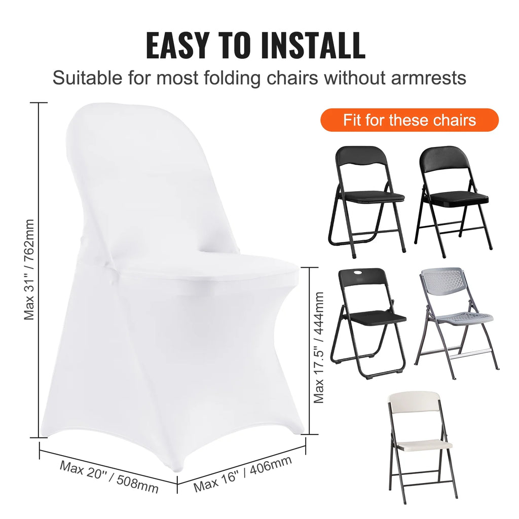 30 PCS White Stretch Spandex Chair Covers Z303700
