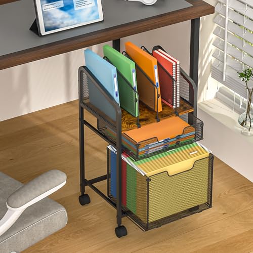 White Rolling File Cabinet with Adjustable Dividers R2688