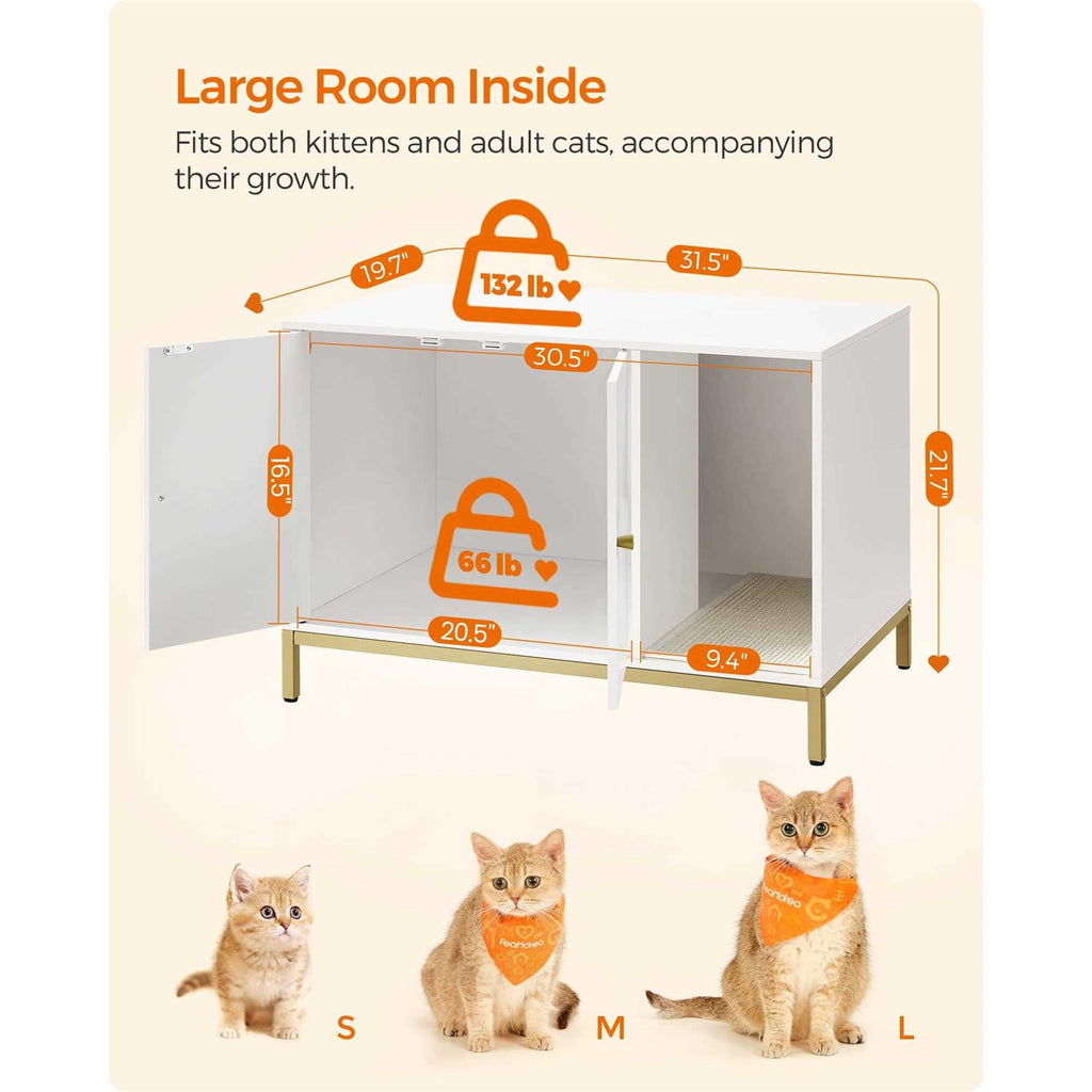 Modern Cat Litter Box Enclosure with Scratching Mat N1872