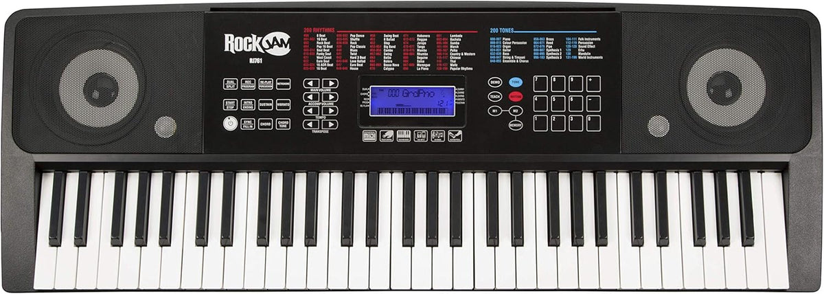 61 Key Keyboard Piano with Touch Display Kit, Keyboard Stand, Piano Bench, Sustain Pedal, Headphones P141
