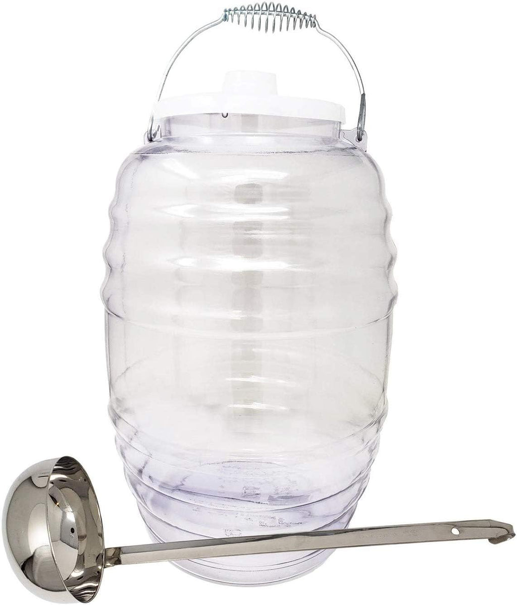 5-Gallon 20L Clear BPA Free Food Grade Plastic Water Jug with Lid & 16oz Ladle O404