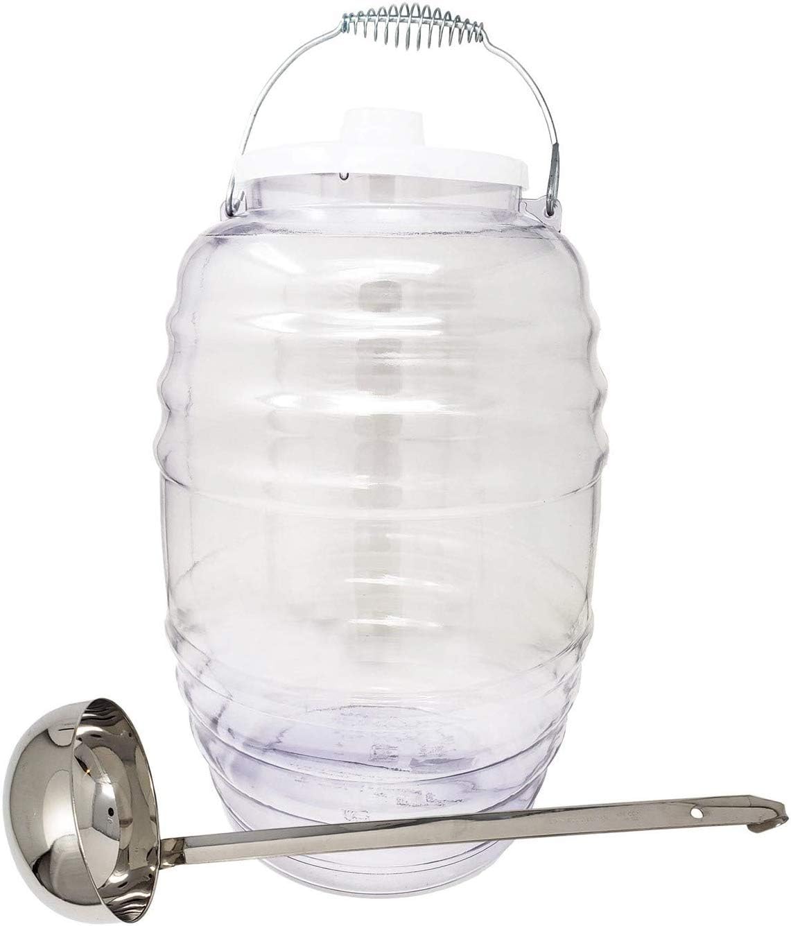 5-Gallon 20L Clear BPA Free Food Grade Plastic Water Jug with Lid & 16oz Ladle O404