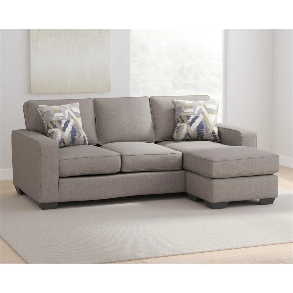 Modern Fabric & Wood Sofa Chaise in Stone Light Gray I347707