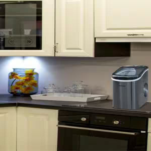 Portable Counter Top Ice Maker in Black Stainless T827