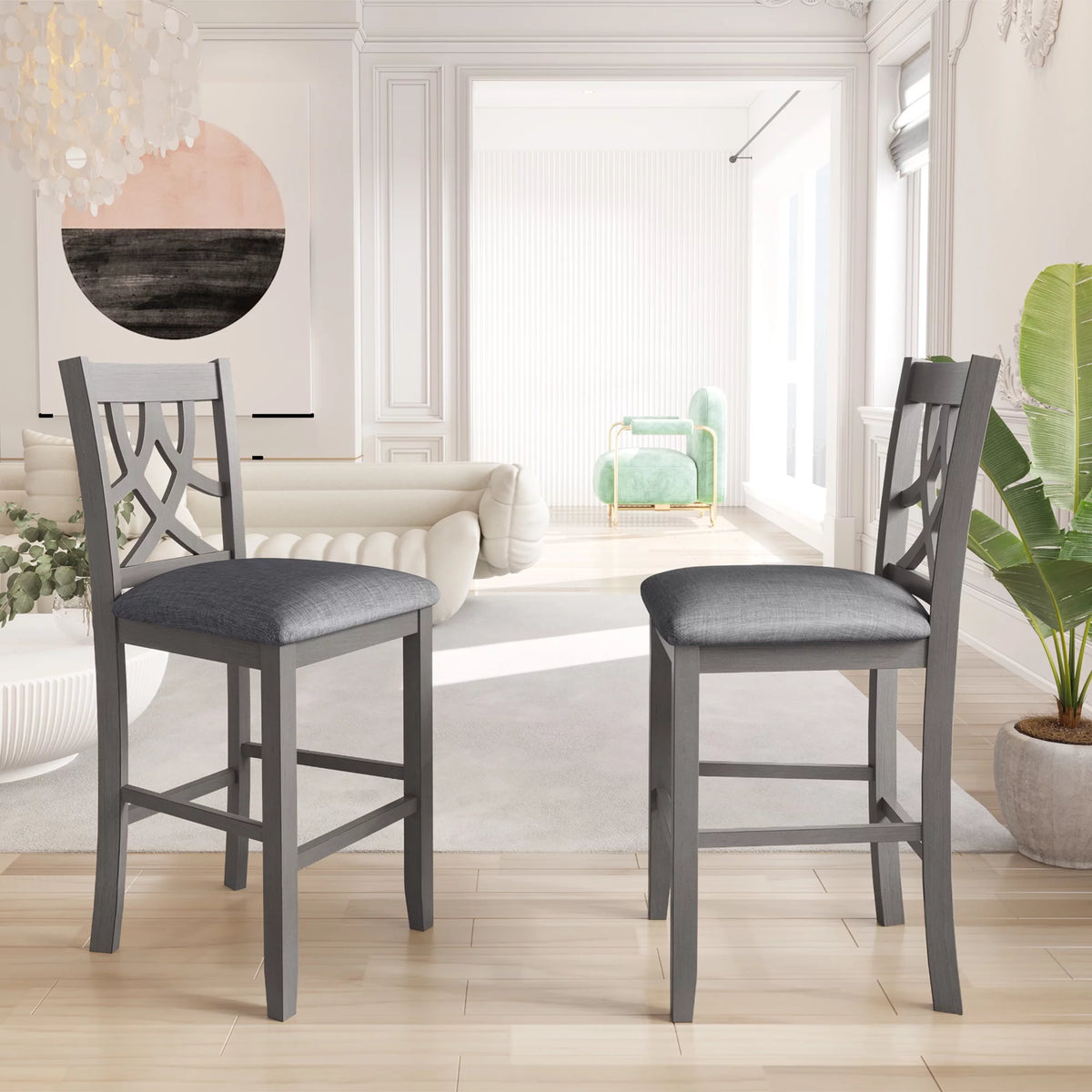 3 Piece Round Drop Leaf Dining Table Set with 2 Chairs A430870