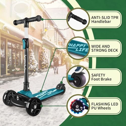 Kick Scooter for Kids 3-Wheel Folding with LED Light Wheels C18772