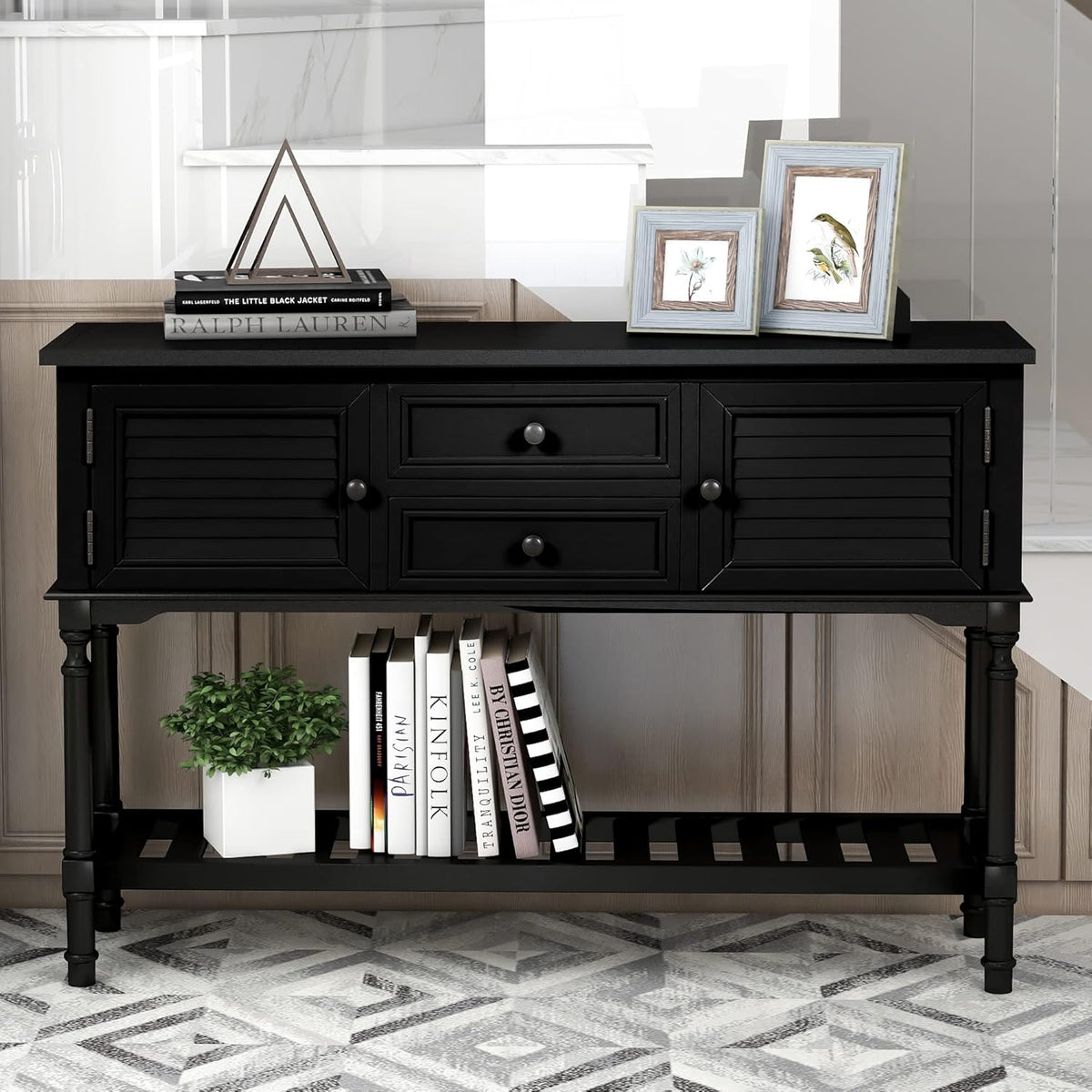 Navy Blue 6 Drawer Sideboard Console Table J4813