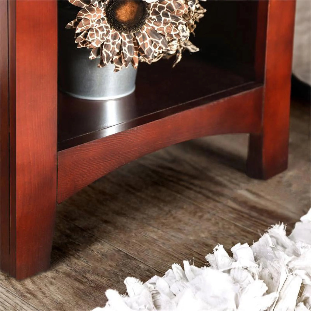Solid Wood 1-Drawer Nightstand in Cherry N21499