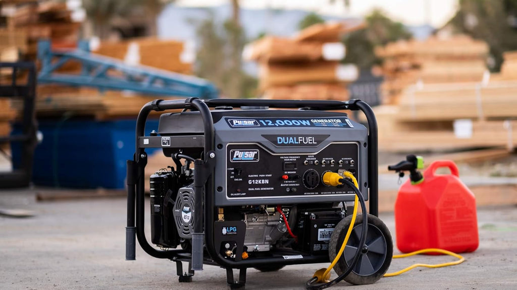 Heavy Duty Portable Dual Fuel Generator - 9500 Rated Watts & 12000 Peak Watts - Gas & LPG - Electric Start P215