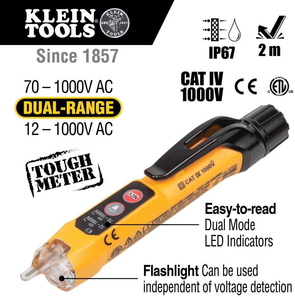 Digital Multimeter Electrical Test Kit with Non-Contact Voltage Tester, Receptacle Tester, Test Leads, Pack of 2 B9842