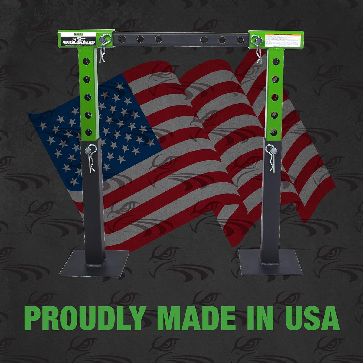 1.5 Ton ATV UTV Jack Stands with Rack Bar Saddle L3417