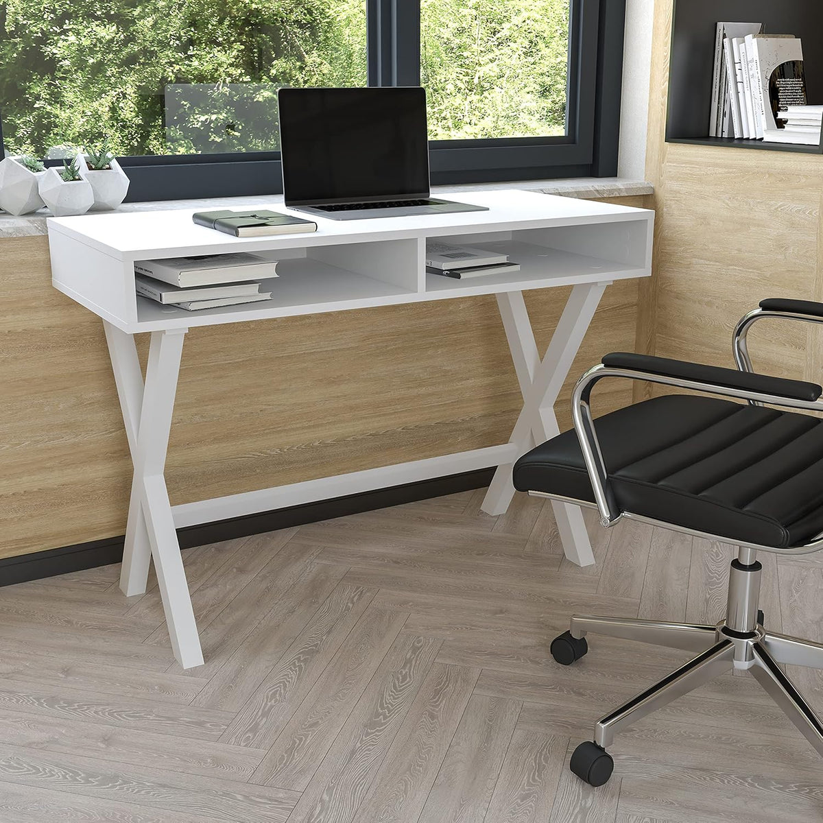 White Computer Desk with Storage Drawer E120816