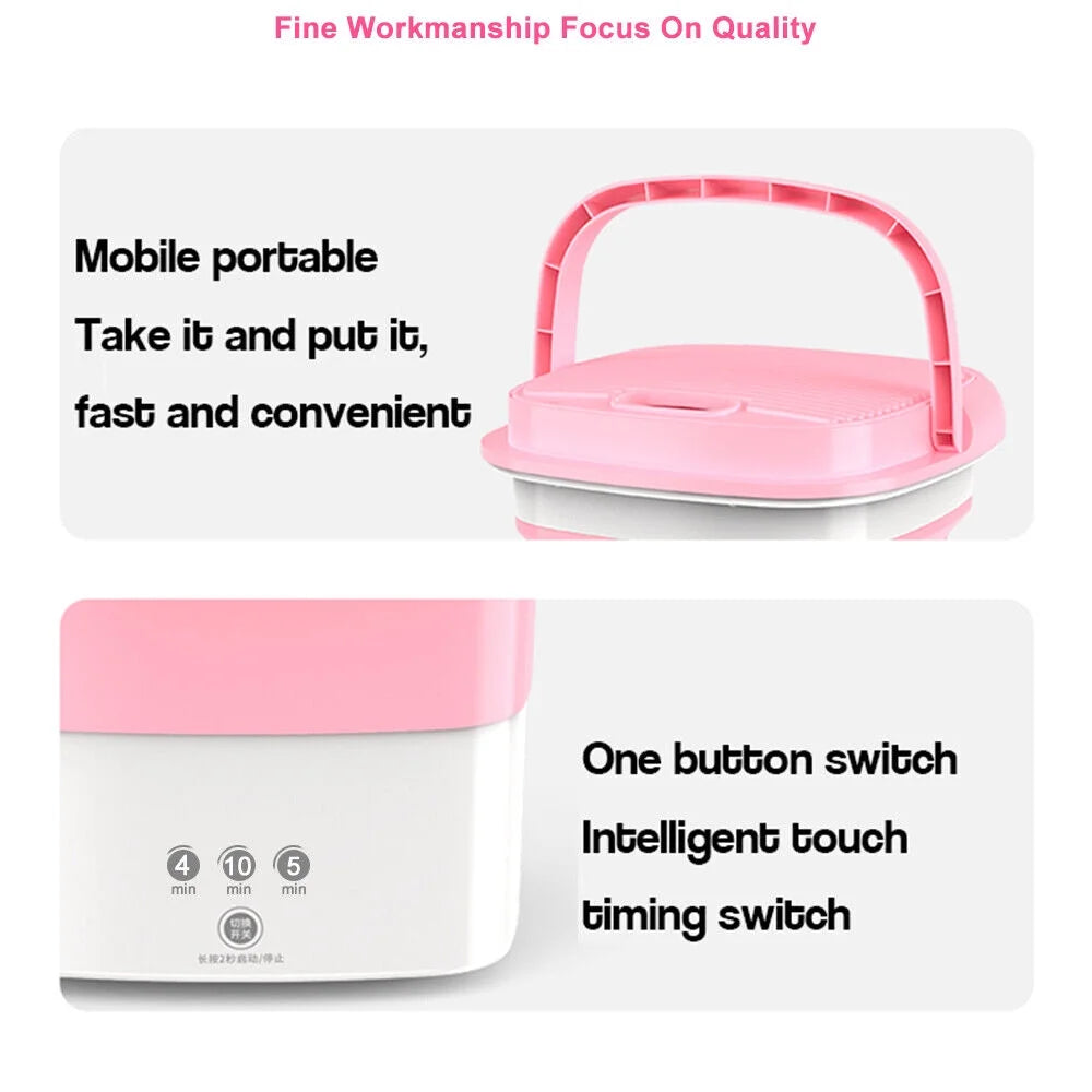Compact Folding Washing Machine Pink I513