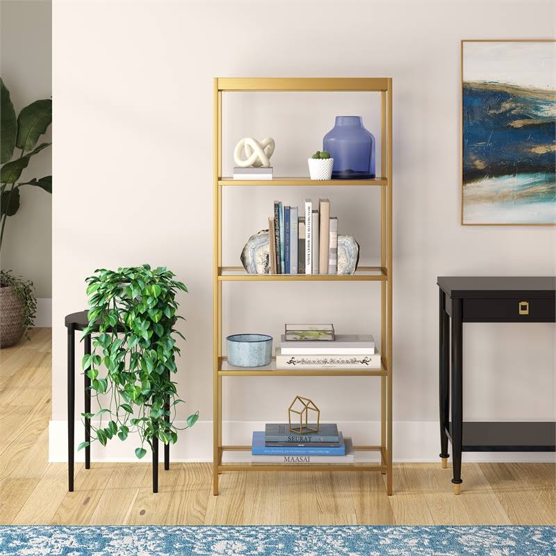 Brass Finish Bookcase G9137