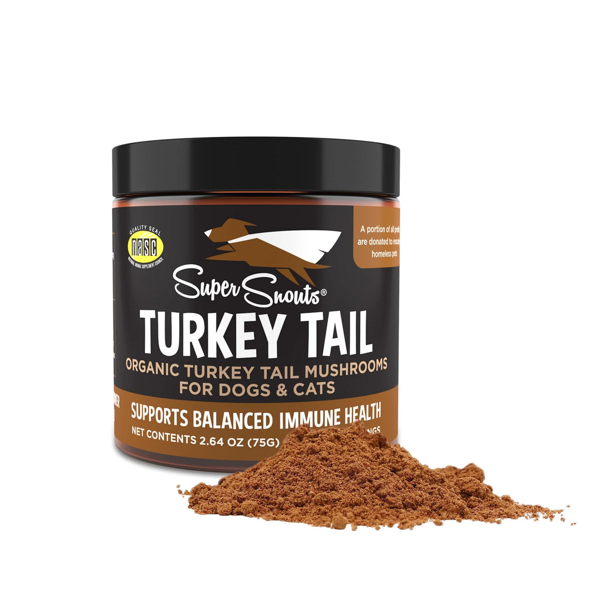Turkey Tail Mushroom Supplement Powder for Dogs & Cats 2.64 oz D81310