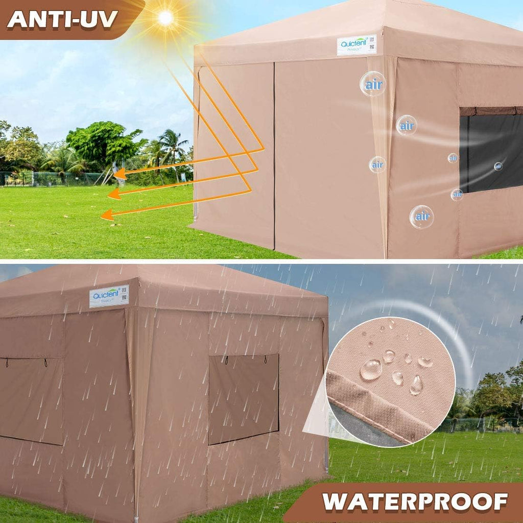 8x8 Pop Up Canopy Tent with 4 Sidewalls and Wheeled Bag U7953