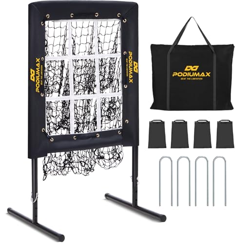 9 Hole Baseball Pitching Net with Carry Bag X493559