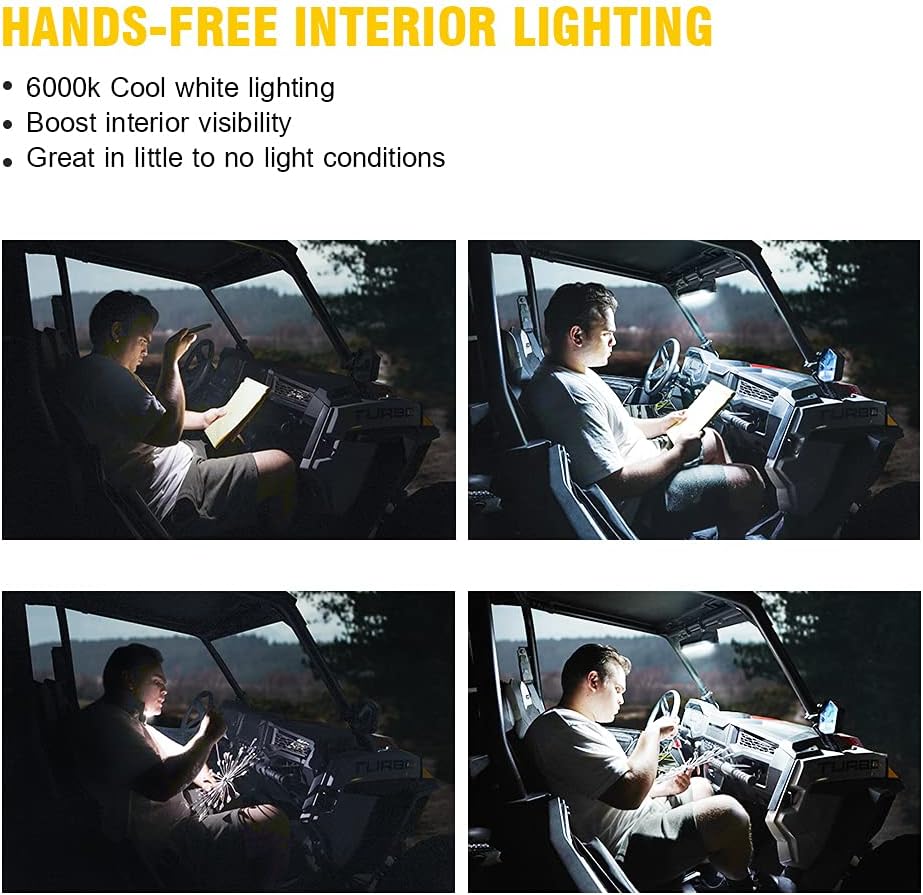 Aluminum UTV Rear View Center Mirror with Interior Lights B18007