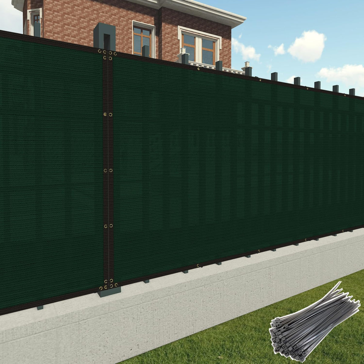 Green Commercial Grade Mesh Privacy Screen Q3505